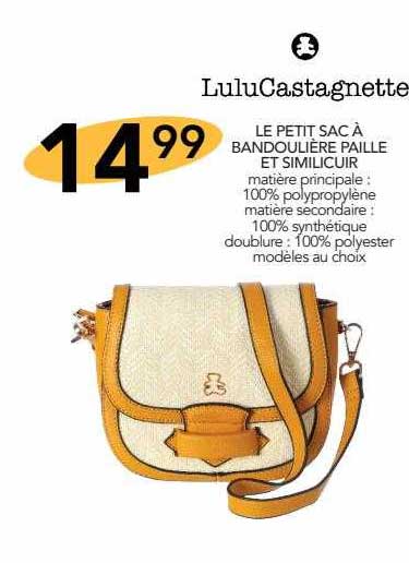 le petit sac à bandoulière paille et similicuir lulu castagnette