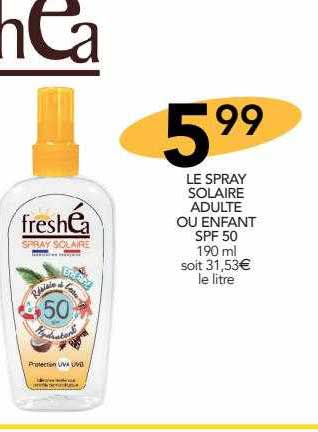le spray solaire adulte ou enfant spf 50