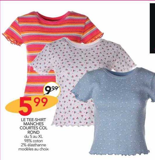 le tee-shirt manches courtes col rond