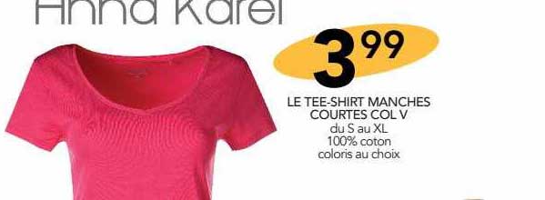 le tee-shirt manches courtes col v