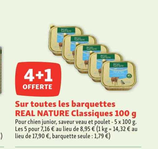 les barquettes real nature classiques 100 g