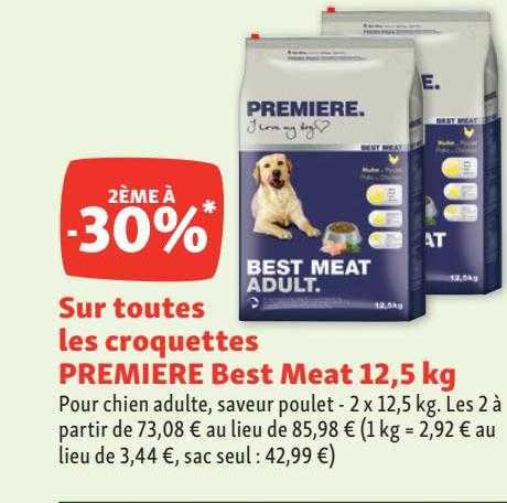 les croquettes première best meat 12,5 kg