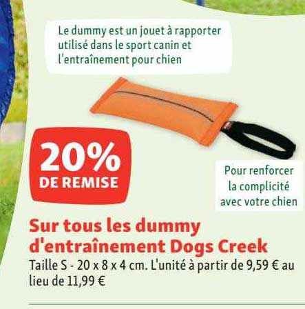 les dummy d'entraînement dogs creek