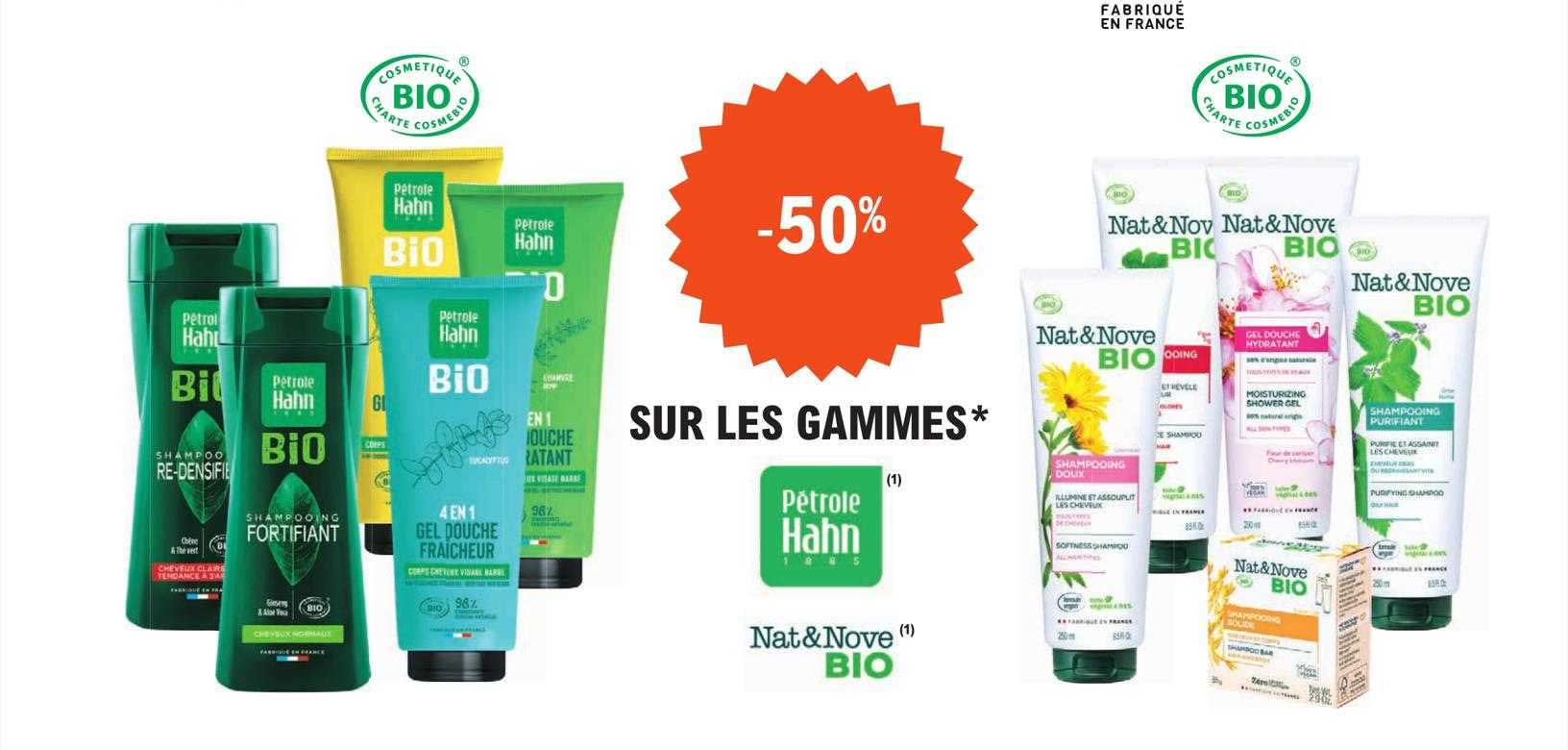 les gammes pétrole hahn, nat & nove bio