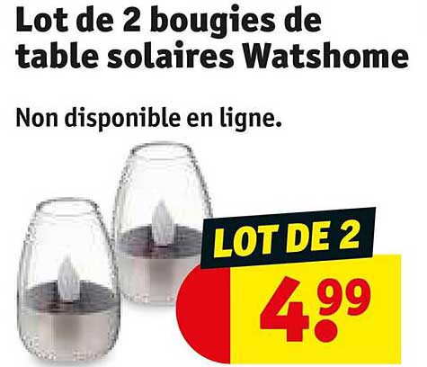 Lot De 2 Bougies De Table Solaires Watshome