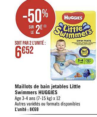maillots de bain jetables little swimmers huggies