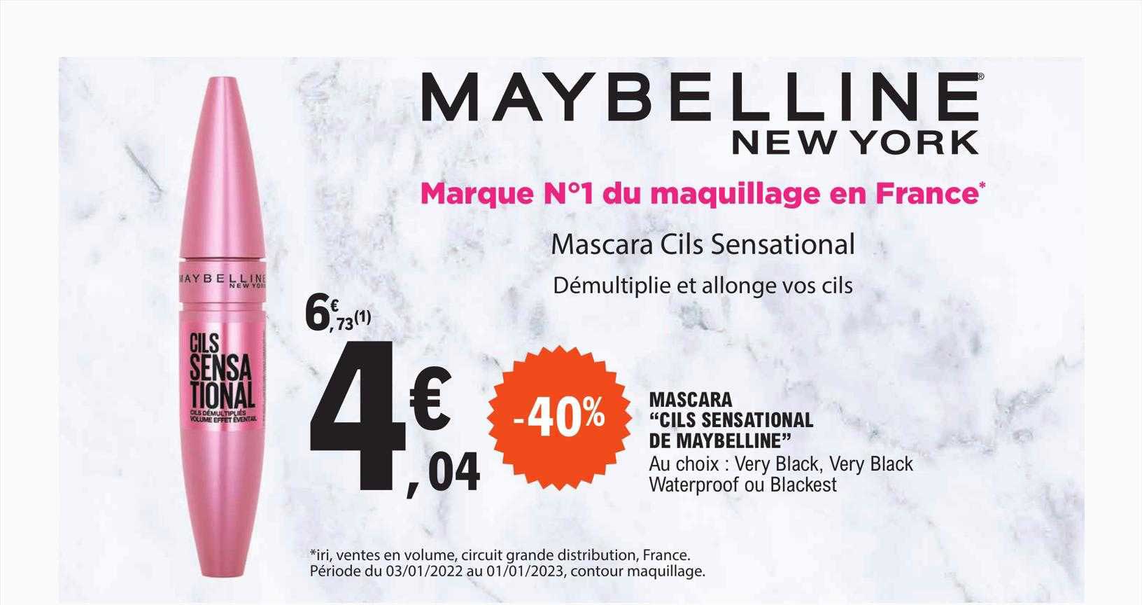 mascara "cils sensational de maybelline"