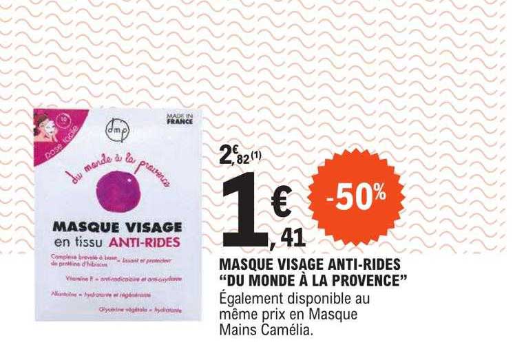 masque visage anti-rides "du monde à la provence"