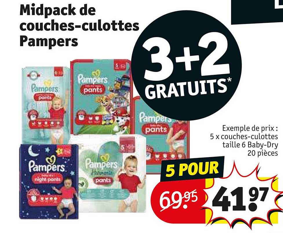 midpack de couches-culottes pampers
