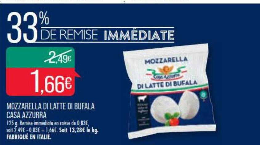 mozzarella di latte di bufala casa azzurra