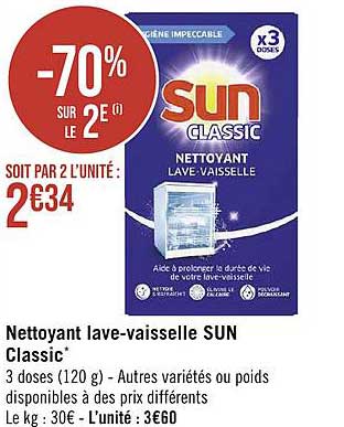 nettoyant lave-vaisselle sun classic
