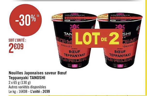 Nouilles Japonaises Saveur Bœuf Teppanyaki Tanoshi