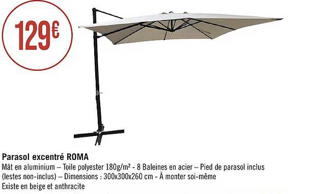 parasol excentré roma