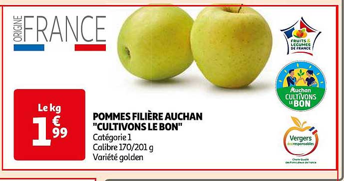 pommes filière auchan "cultivons le bon"
