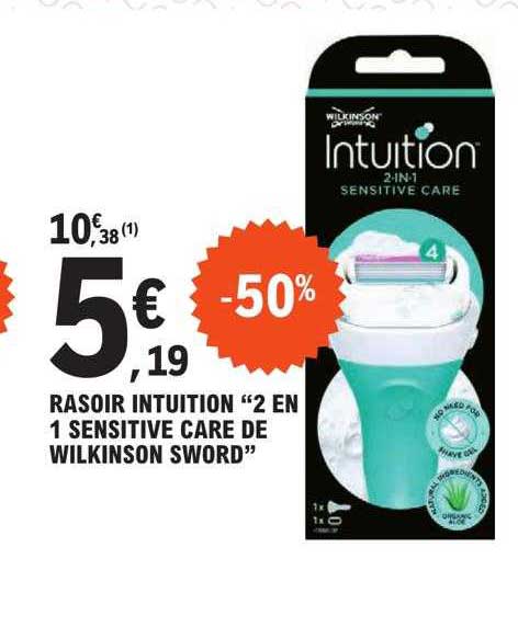 rasoir intuition "2 en 1 sensitive care de wilkinson sword"