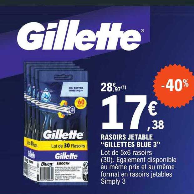 rasoirs jetable "gillettes blue 3"