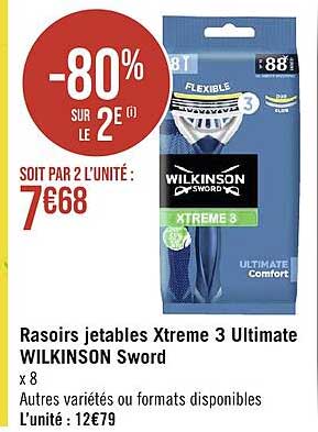 rasoirs jetables xtrme 3 ultimate wilkinson sword