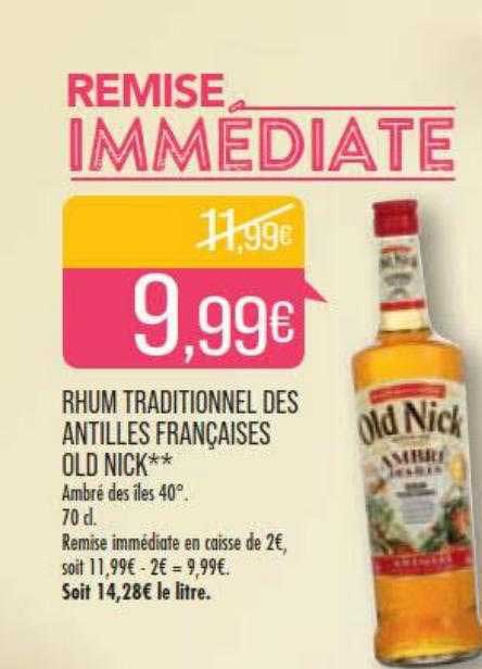 rhum traditionnel des antilles françaises old nick