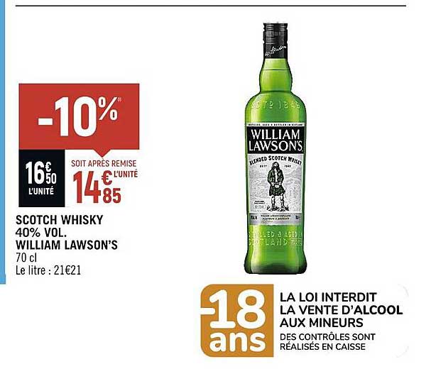 scotch whisky 40% vol. william lawson's