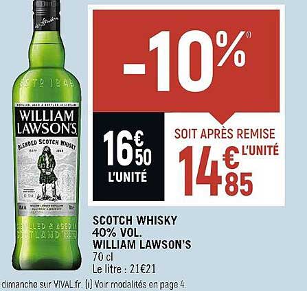 scotch whisky 40% vol. william lawson's