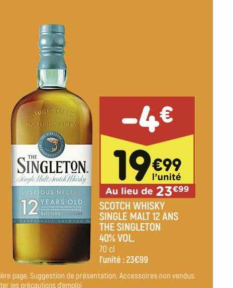 scotch whisky single malt 12 ans the singleton 40% vol.