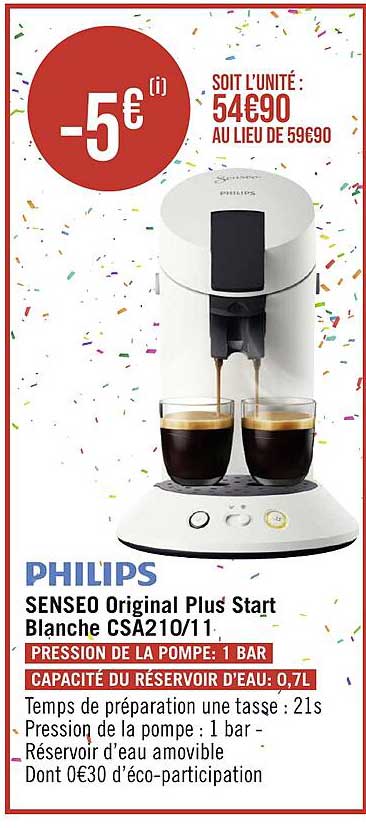 Senseo Original Plus Start Blanche Csa210-11 Philips