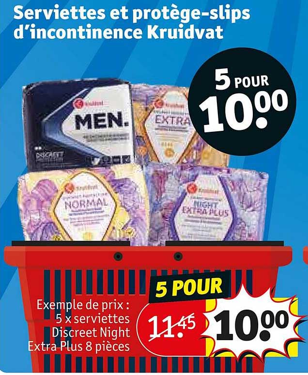 serviettes et protège-slips d'incontinence kruidvat