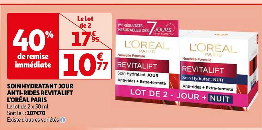 soin hydratant jour anti-rides revitalift l'oréal paris