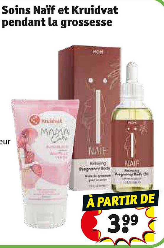 soins naïf et kruidvat pendant la grossesse