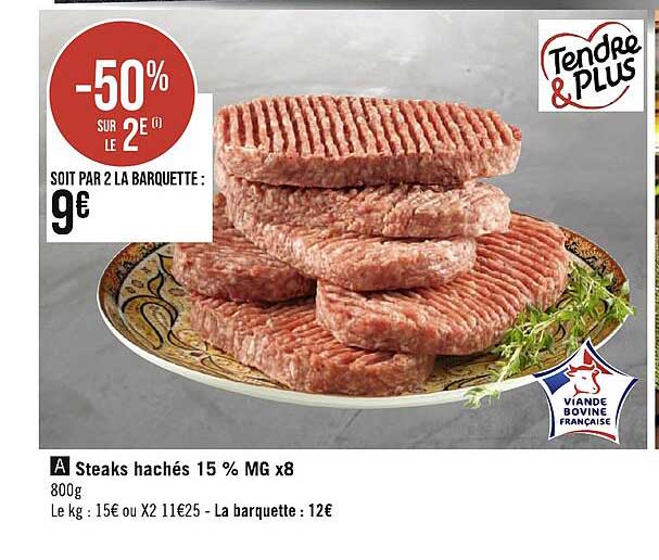 Steaks Hachés 15% Mg X 8