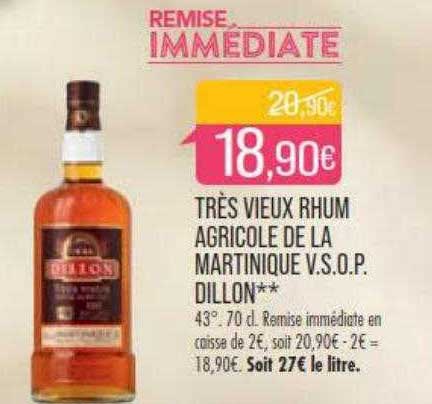 très vieux rhum agricole de la martinique v.s.o.p. dillon