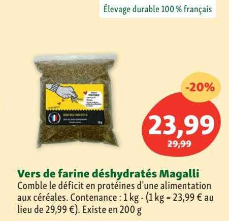 vers de farine déshydratés magalli