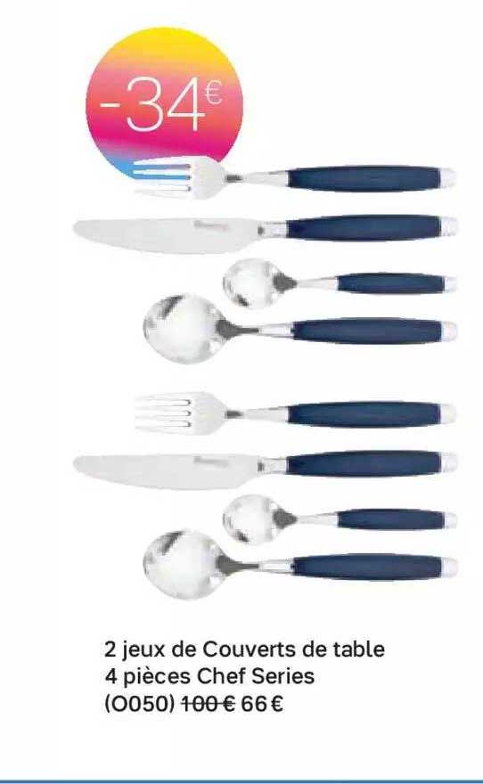 2 jeux de couverts de table 4 pièces chef series