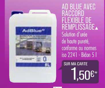 ad blue avec raccord flexible de remplissage