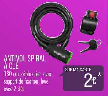 antivol spiral à clé