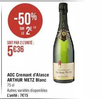 aoc crémant d'alsace arthur metz blanc