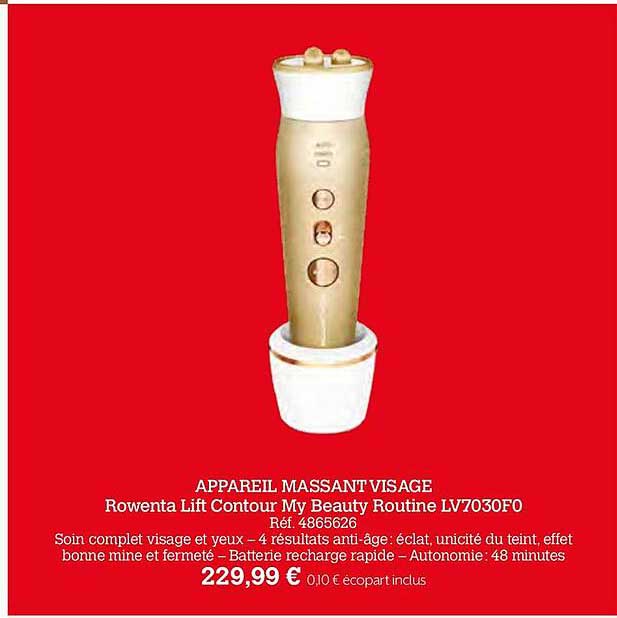 appareil massant visage rowenta lift contour my beauty routine lv7030f0
