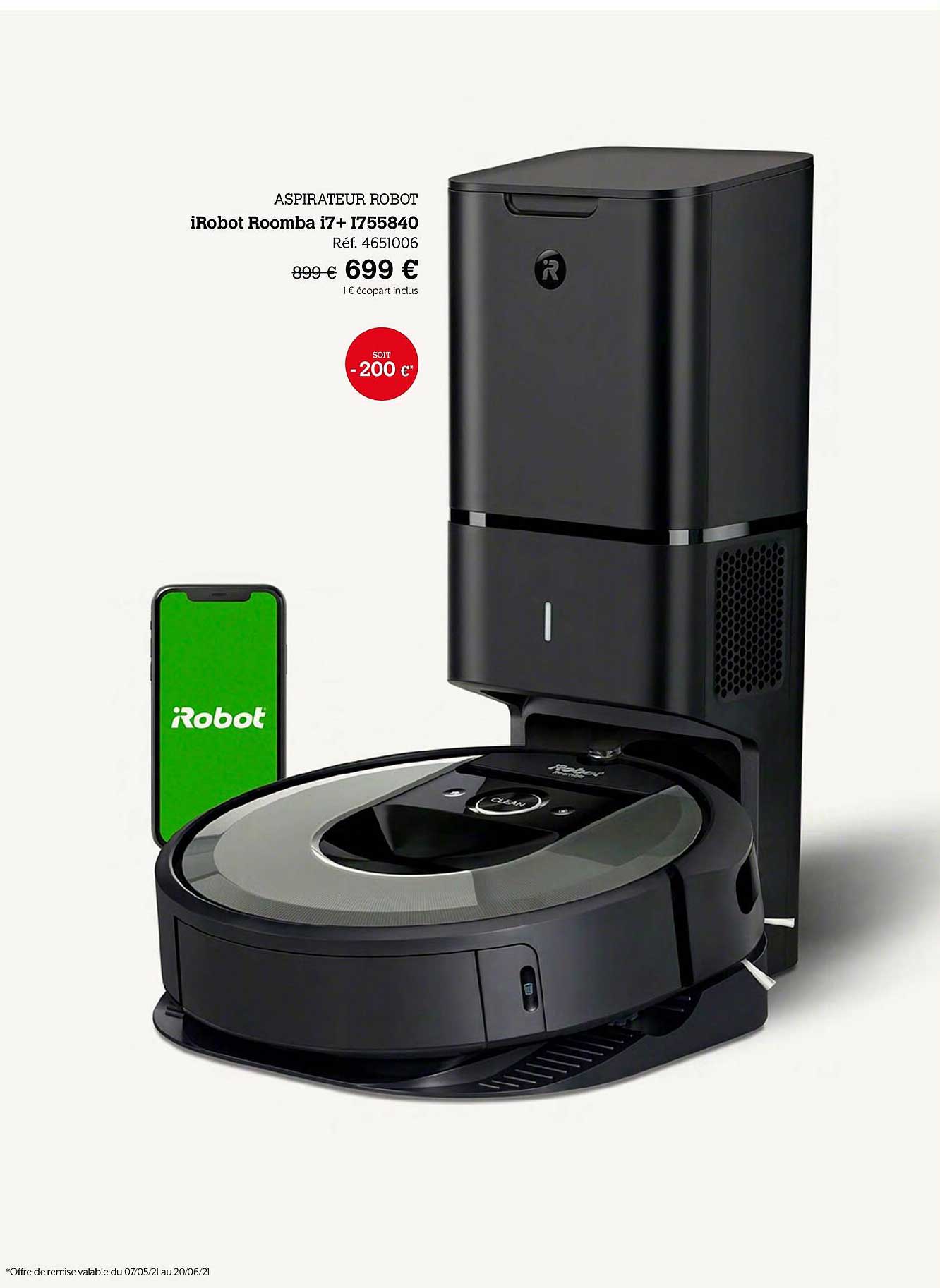 Aspirateur Robot Irobot Roomba I7 + I755840