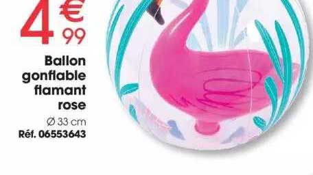 ballon gonflable flamant rose