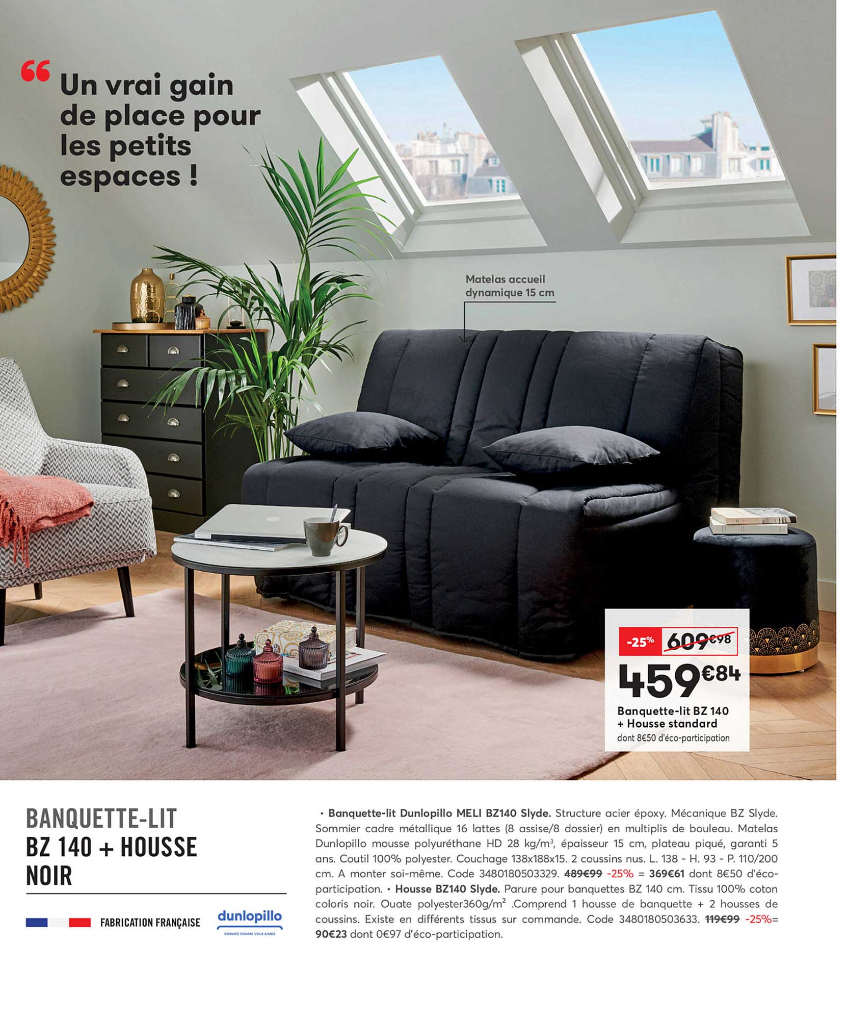 banquette-lit bz 140 + house standard