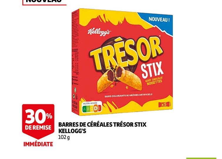 barres de créales trésor stix kellogg's