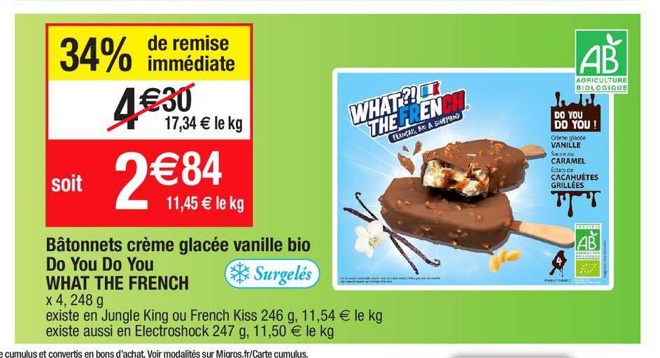bâtonnets crème glacée vanille bio do you do you what the french