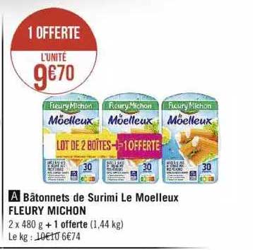 bâtonnets de surimi le moelleux fleury michon