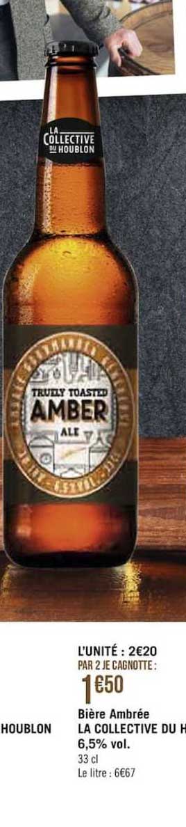 bière ambrée la collective du houblon 6,5% vol.