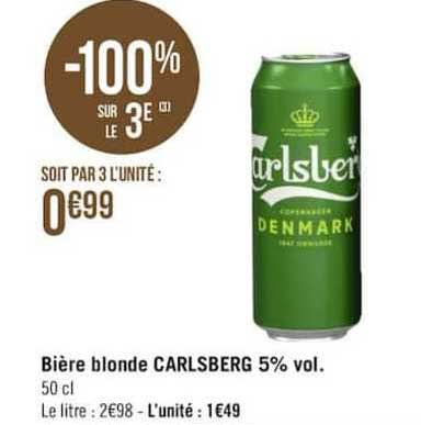bière blonde carslberg 5% vol.