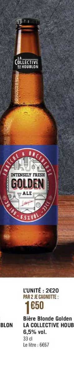 bière blonde golden la collective du houblon 6,6% vol.