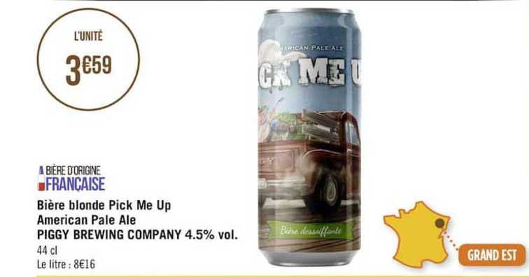 bière blonde pick me up american pale ale piggy brewing company 4.5% vol.
