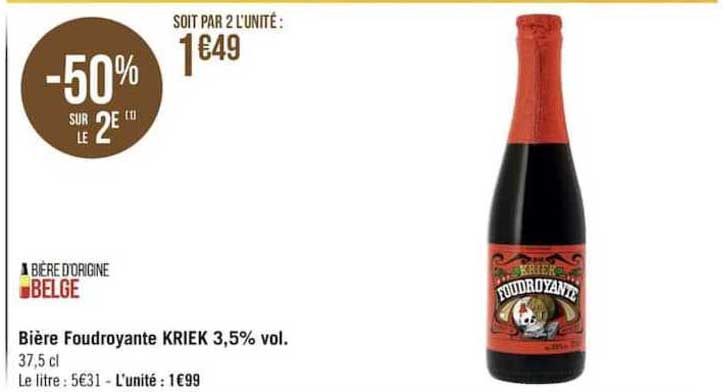 bière foudroyante kriek 3,5% vol.