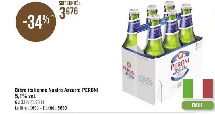 bière italienne nastro azzurro peroni 5,1% vol.