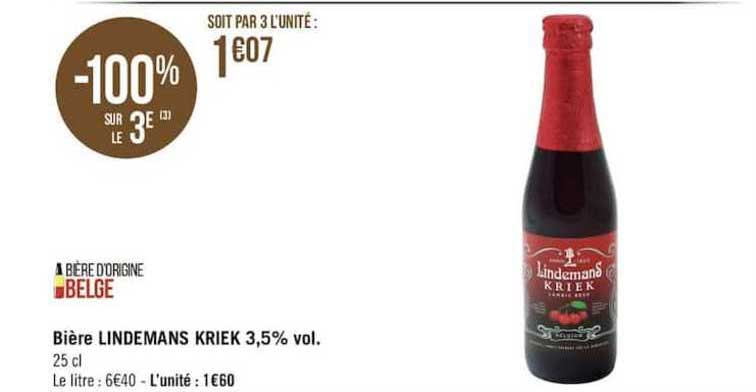 bière lindemans kriek 3,5% vol.